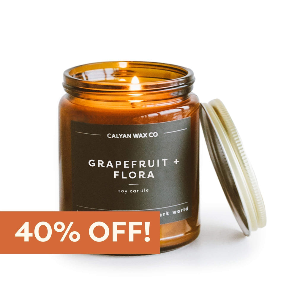 🎁 Grapefruit + Flora Amber Jar Soy Candle (100% off) - Calyan Wax Co.