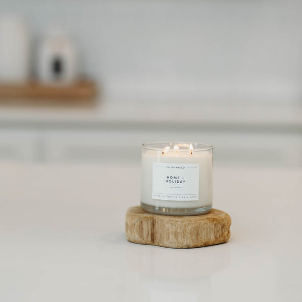 Home + Holiday 3 - Wick Clear Glass Tumbler Soy Candle - Calyan Wax Co.