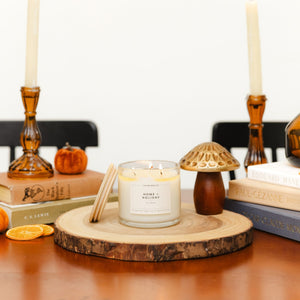 Home + Holiday 3-Wick Clear Glass Tumbler Soy Candle - Calyan Wax Co.