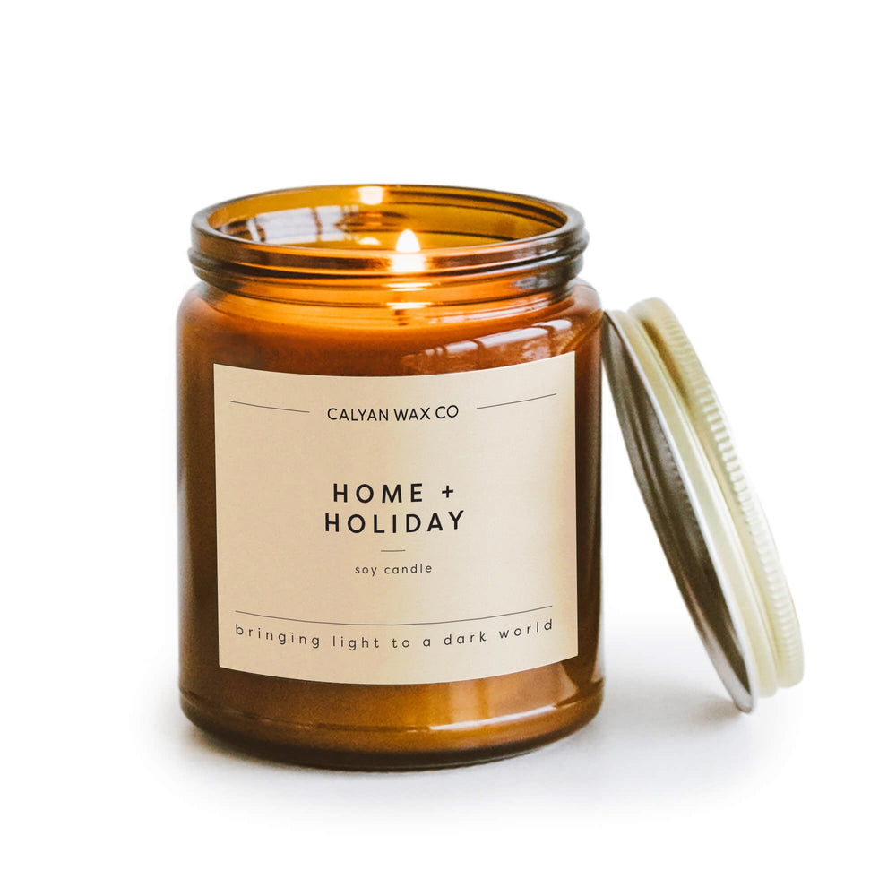 Home + Holiday Amber Jar Soy Candle - Calyan Wax Co.