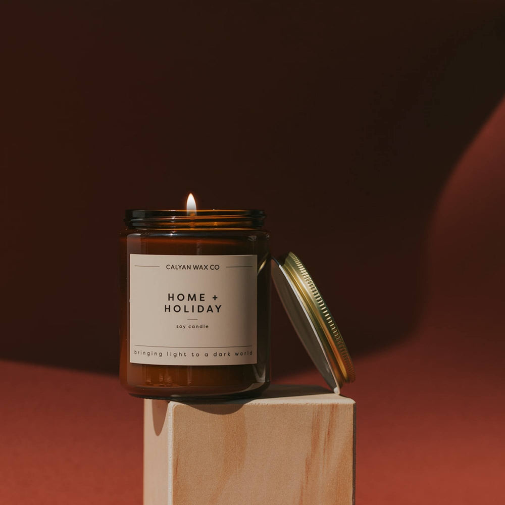 Home + Holiday Amber Jar Soy Candle - Calyan Wax Co.