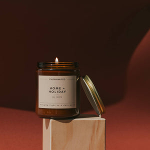 Home + Holiday Amber Jar Soy Candle - Calyan Wax Co.