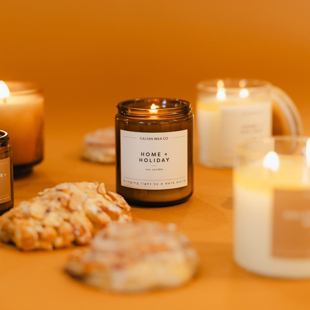 Home + Holiday Amber Jar Soy Candle - Calyan Wax Co.