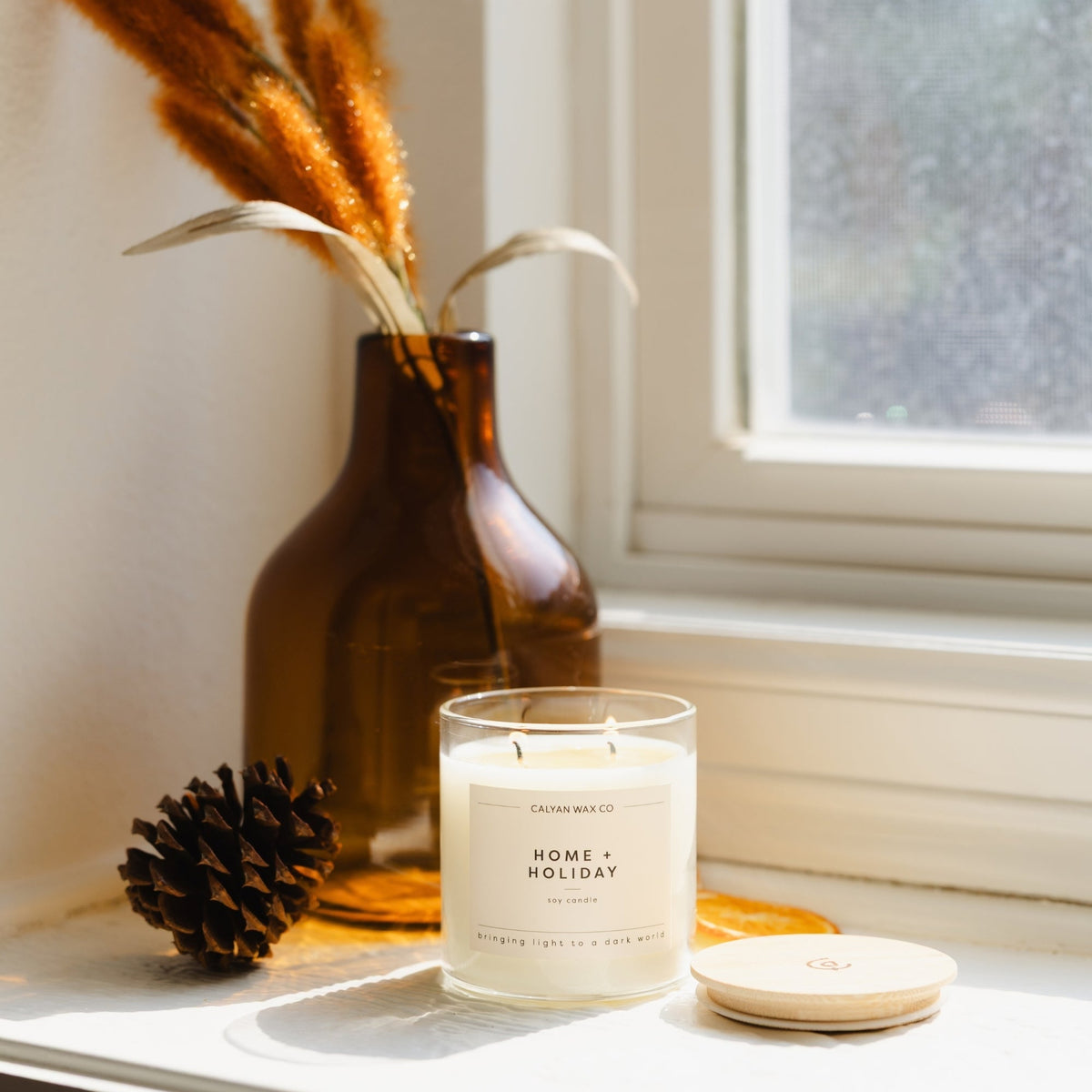 Home + Holiday Glass Tumbler Soy Candle - Calyan Wax Co.