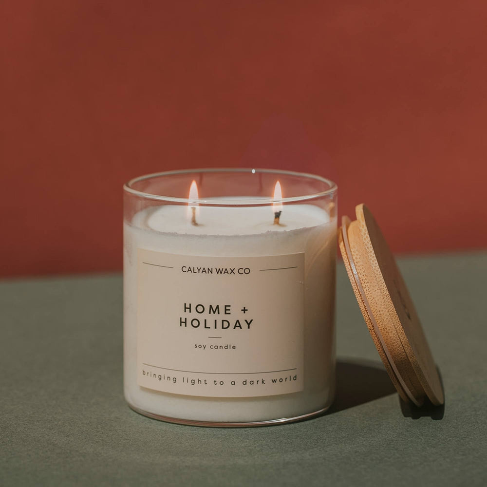 Home + Holiday Glass Tumbler Soy Candle - Calyan Wax Co.