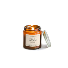 Load image into Gallery viewer, Home + Holiday Mini Amber Jar Soy Candle