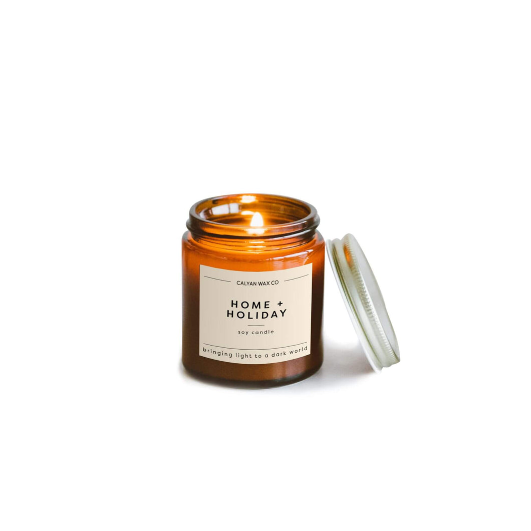 Home + Holiday Mini Amber Jar Soy Candle
