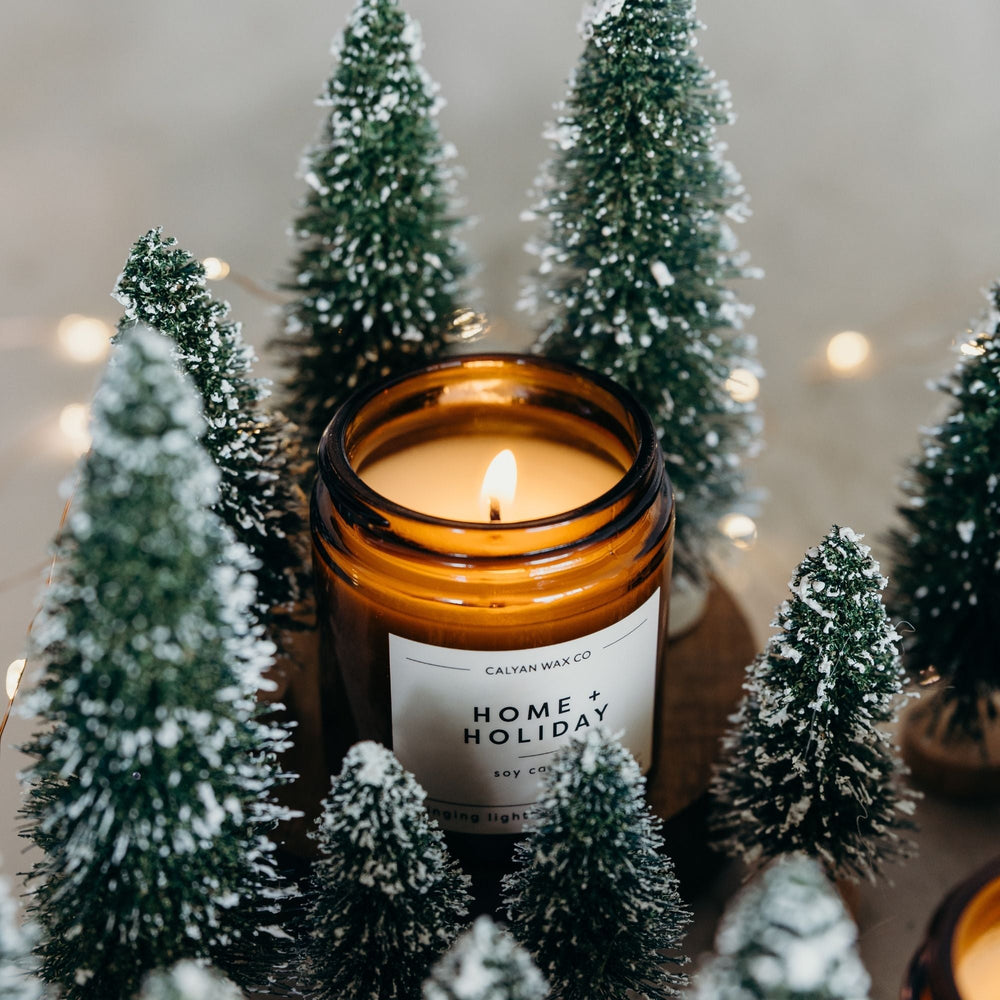 Home + Holiday Mini Amber Jar Soy Candle - Calyan Wax Co.