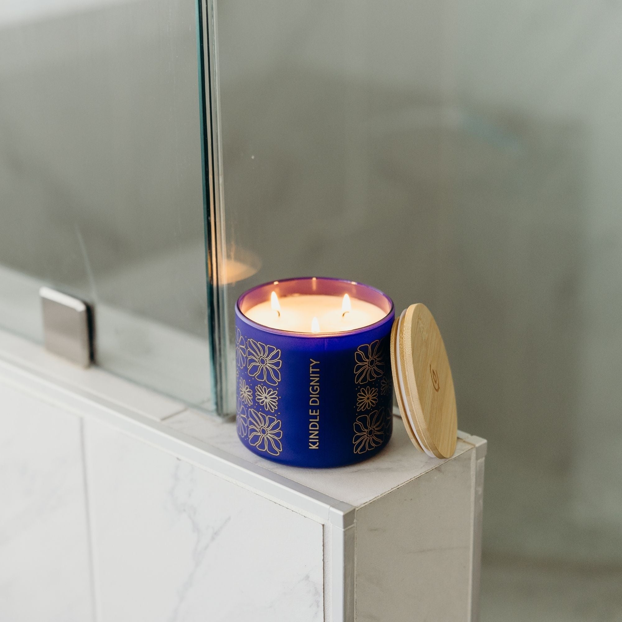 Indigo + Yuzu 3-Wick Glass Tumbler Soy Candle