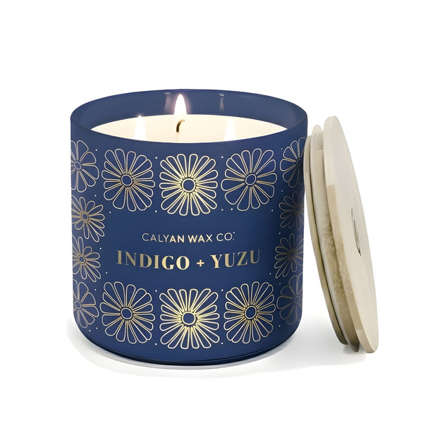 Indigo + Yuzu 3 - Wick Glass Tumbler Soy Candle - Calyan Wax Co.