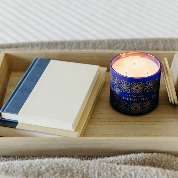 Indigo + Yuzu 3 - Wick Glass Tumbler Soy Candle - Calyan Wax Co.