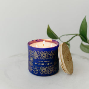 Indigo + Yuzu 3 - Wick Glass Tumbler Soy Candle - Calyan Wax Co.