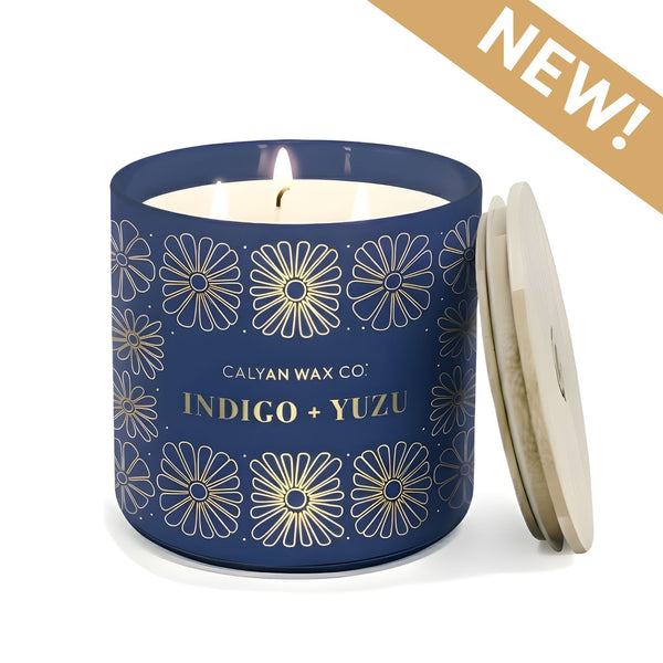 Indigo + Yuzu 3 - Wick Glass Tumbler Soy Candle - Calyan Wax Co.