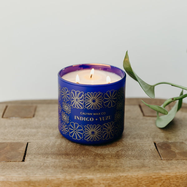 Indigo + Yuzu 3 - Wick Glass Tumbler Soy Candle - Calyan Wax Co.