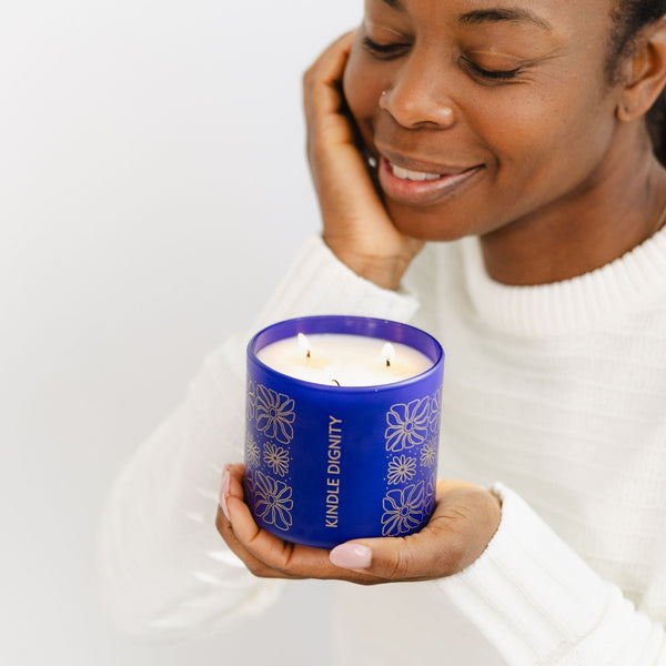 Indigo + Yuzu 3 - Wick Glass Tumbler Soy Candle - Calyan Wax Co.