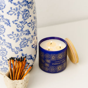 Indigo + Yuzu 3 - Wick Glass Tumbler Soy Candle - Calyan Wax Co.