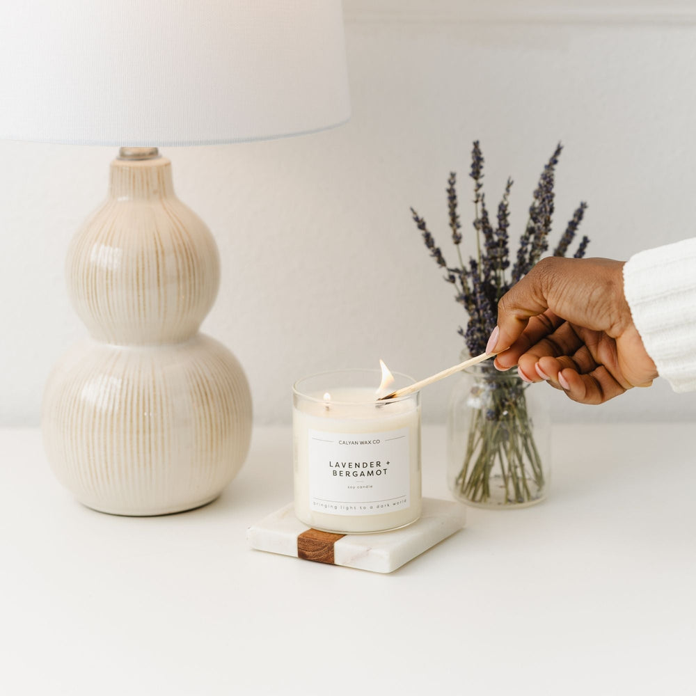 Lavender + Bergamot Glass Tumbler Soy Candle - Calyan Wax Co.