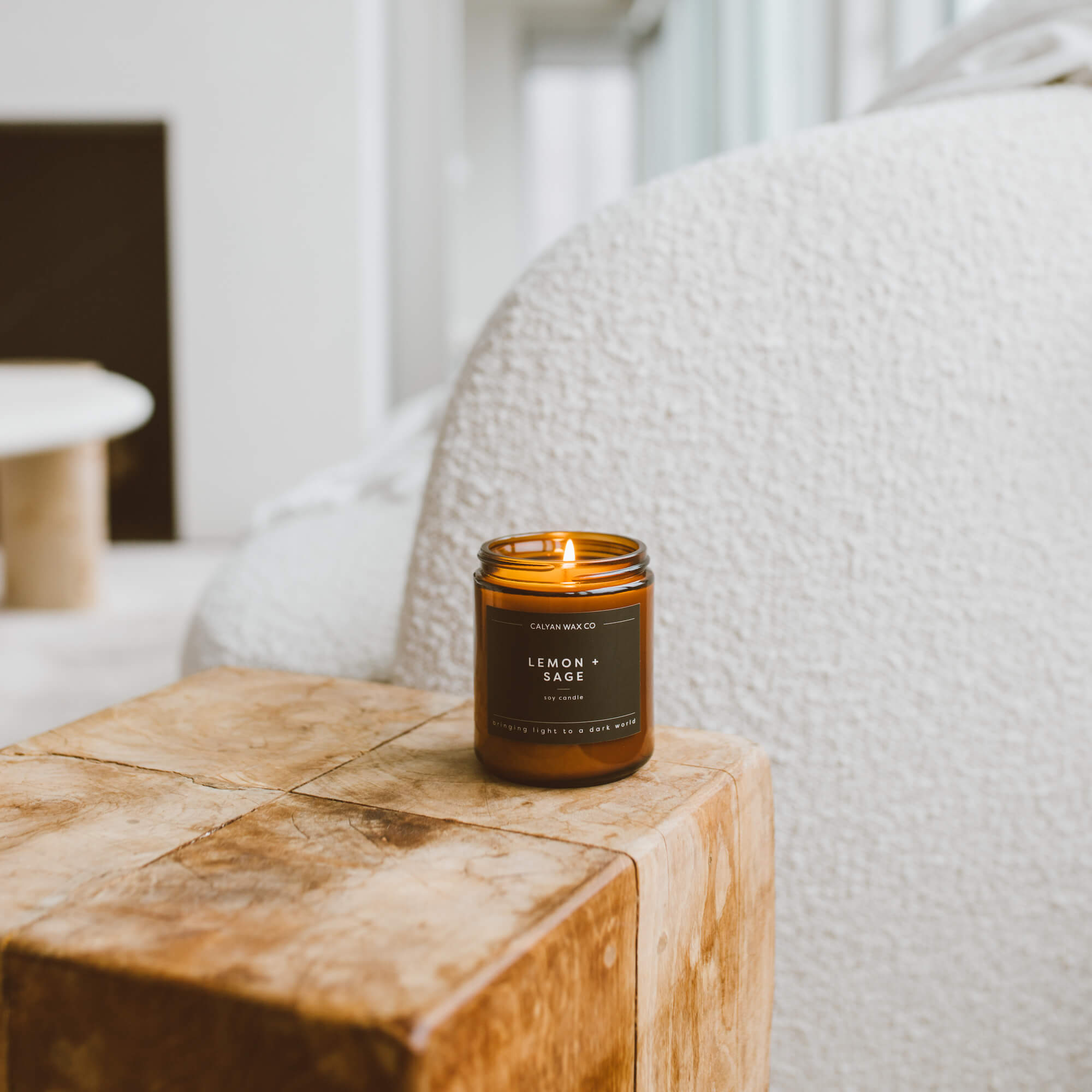 Lemon + Sage Amber Jar - Calyan Wax Co.