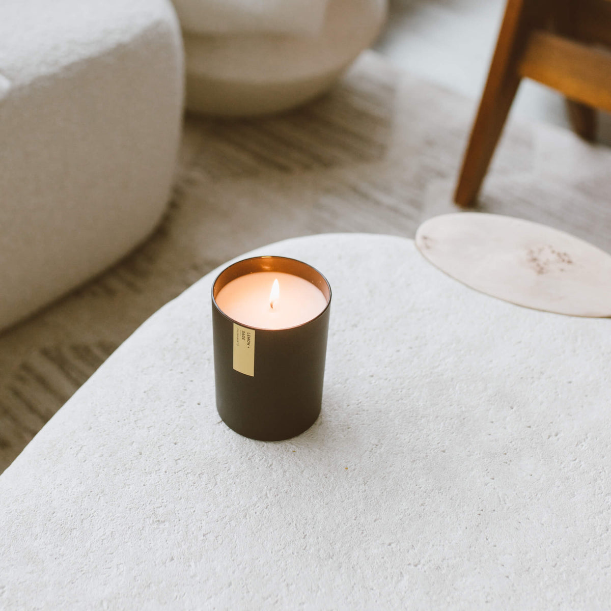 Lemon + Sage Matte Black Tumbler - Calyan Wax Co.