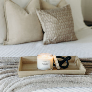 Mahogany + Cashmere 3 - Wick Clear Glass Tumbler Soy Candle - Calyan Wax Co.