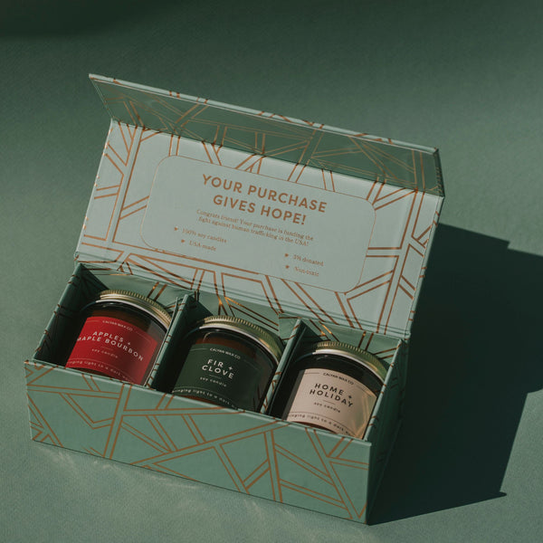 Mini Amber Jar Holiday Gift Set Soy Candle - Calyan Wax Co.