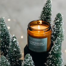 Load image into Gallery viewer, Mini Evergreen + Eucalyptus Amber Jar - Calyan Wax Co.