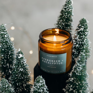 Mini Evergreen + Eucalyptus Amber Jar - Calyan Wax Co.
