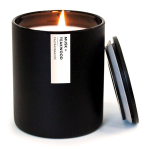 🎁 Musk + Teakwood Matte Black Tumbler Soy Candle (100% off) - Calyan Wax Co.