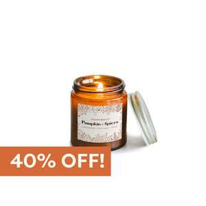 Pumpkin + Spices Mini Amber Jar Soy Candle