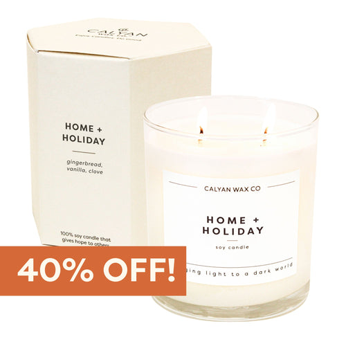Home + Holiday Glass Tumbler Soy Candle