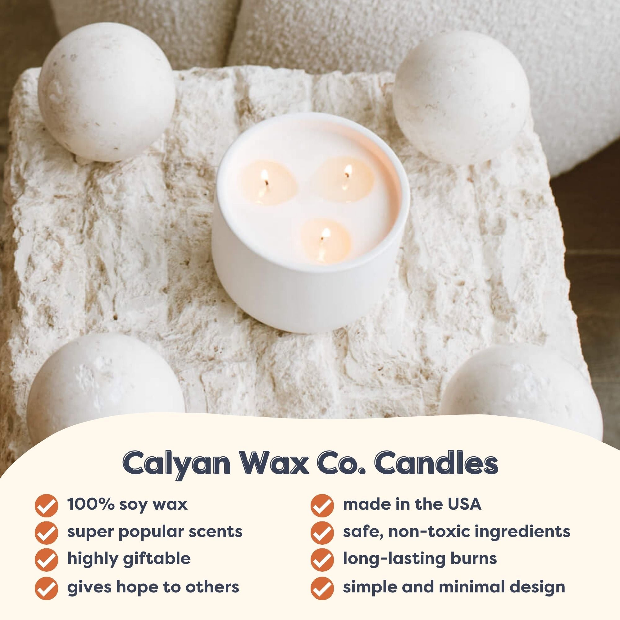 26 oz. Oakmoss + Amber Soy Wax Three Wick Candle | Made in the USA