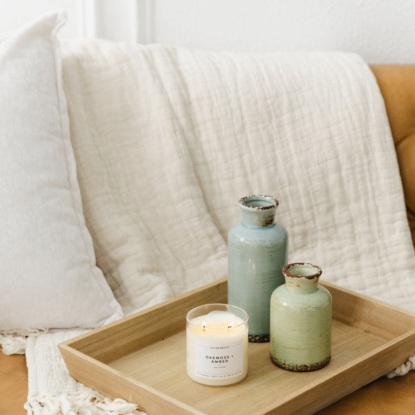 Oakmoss + Amber Glass Tumbler Soy Candle - Calyan Wax Co.