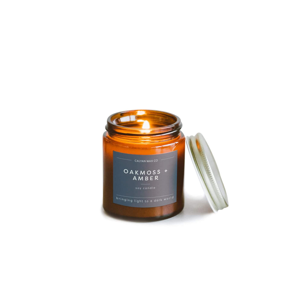 🎁 Oakmoss + Amber Mini Amber Jar Soy Candle (100% off) - Calyan Wax Co.
