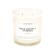 Load image into Gallery viewer, Palo Santo + Cypress Glass Tumbler Soy Candle