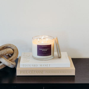Passionfruit + Ginger 3 - Wick Clear Glass Tumbler Soy Candle - Calyan Wax Co.