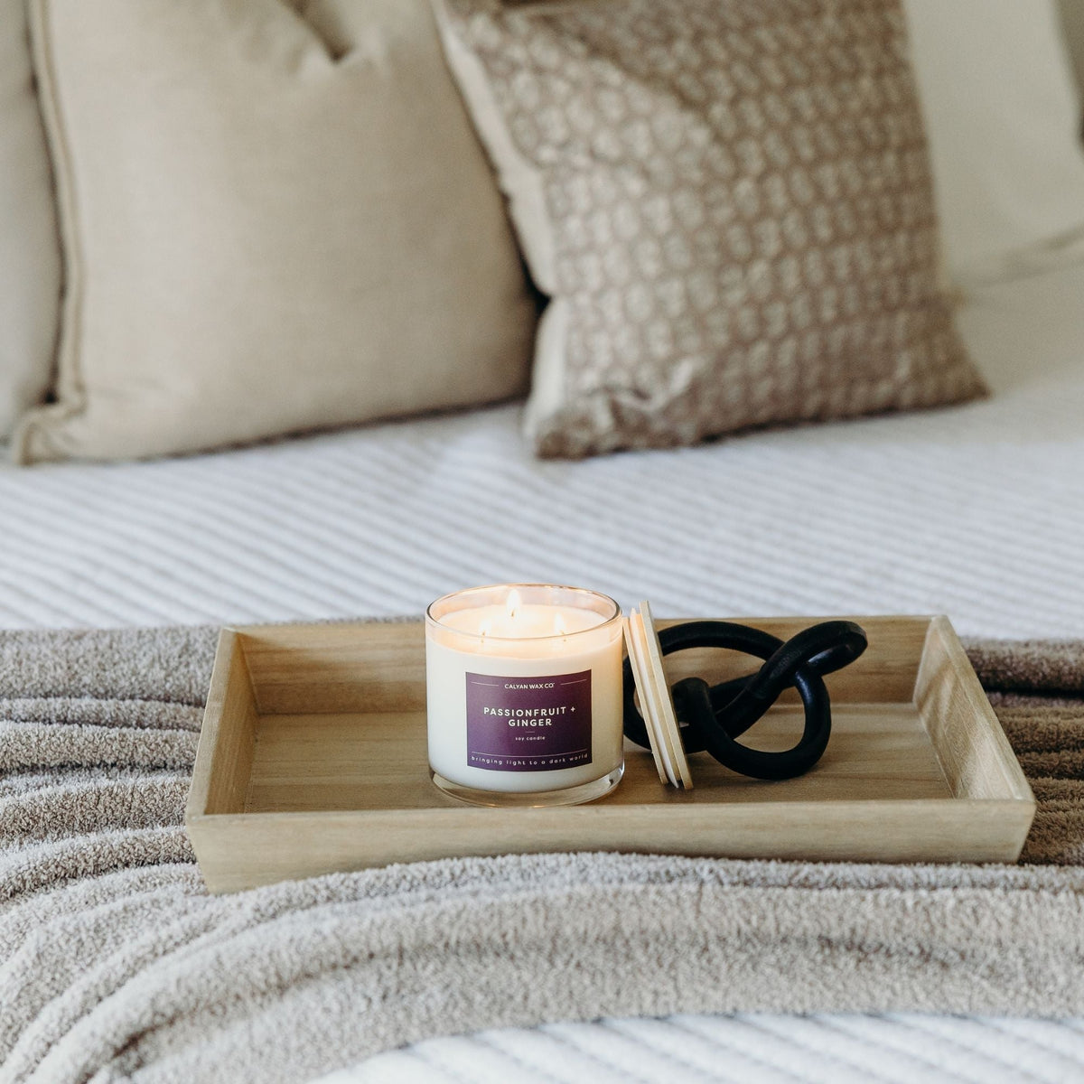 Passionfruit + Ginger 3 - Wick Clear Glass Tumbler Soy Candle - Calyan Wax Co.
