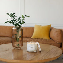 Load image into Gallery viewer, Passionfruit + Ginger 3 - Wick Clear Glass Tumbler Soy Candle - Calyan Wax Co.