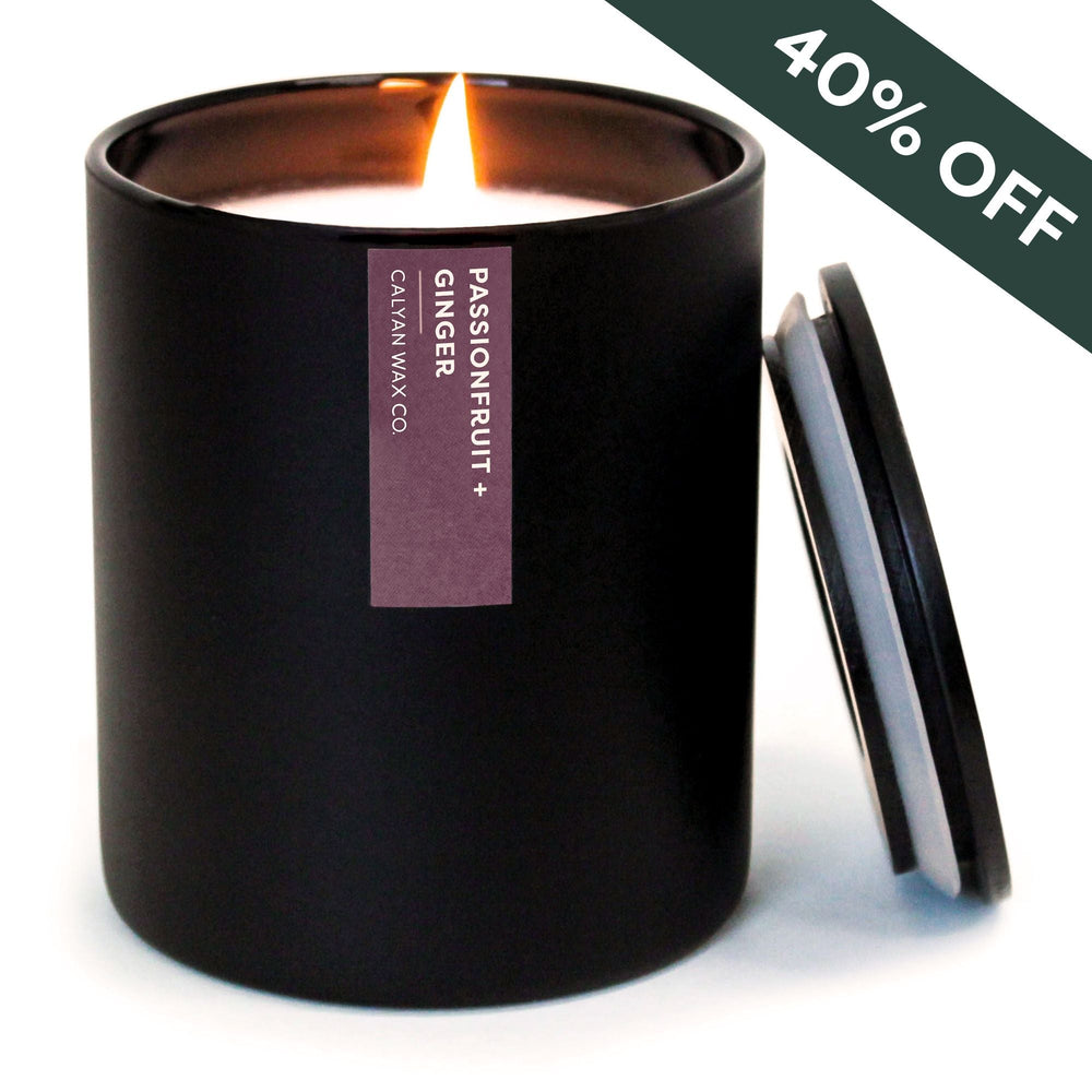 Passionfruit + Ginger Matte Black Tumbler Soy Candle - Calyan Wax Co.