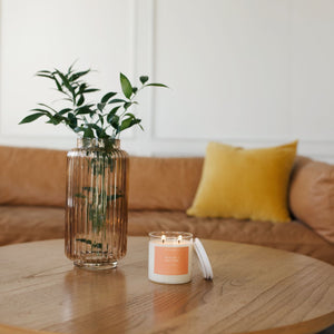 Peach + Nectar Glass Tumbler Soy Candle | Limited Release - Calyan Wax Co.