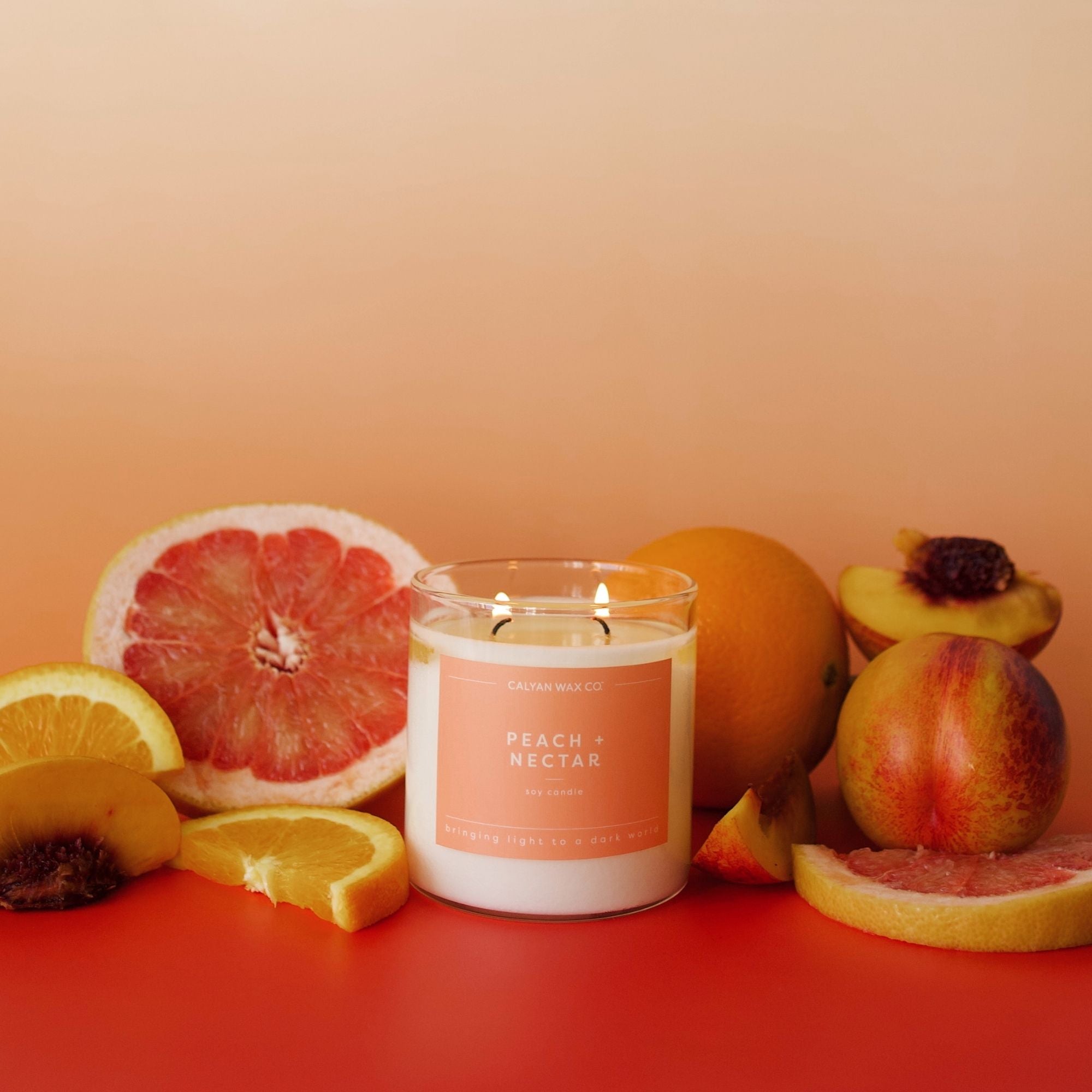 Peach + Nectar Glass Tumbler Soy Candle | Limited Release - Calyan Wax Co.