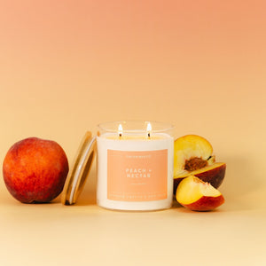 Peach + Nectar Glass Tumbler Soy Candle | Seasonal Fragrance - Calyan Wax Co.