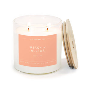 Peach + Nectar Glass Tumbler Soy Candle | Seasonal Fragrance - Calyan Wax Co.