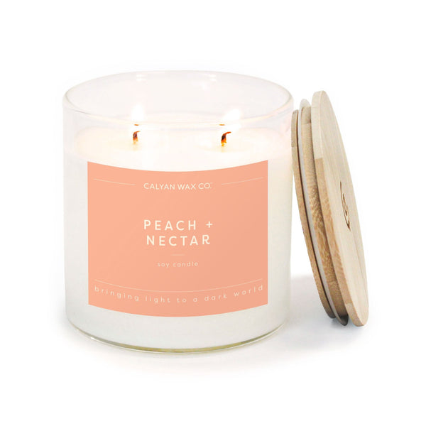 Peach + Nectar Glass Tumbler Soy Candle | Seasonal Fragrance - Calyan Wax Co.