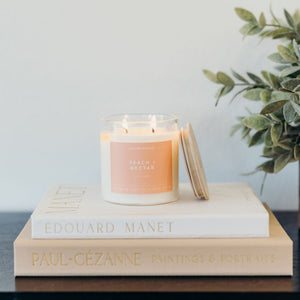 Peach + Nectar Glass Tumbler Soy Candle | Seasonal Fragrance - Calyan Wax Co.