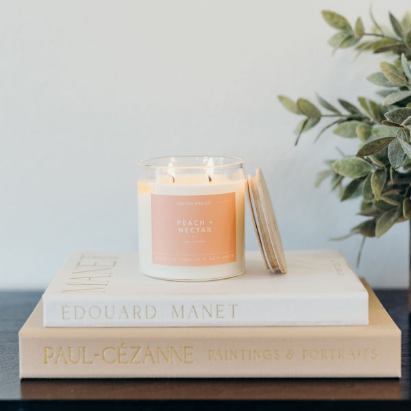 Peach + Nectar Glass Tumbler Soy Candle | Seasonal Fragrance - Calyan Wax Co.