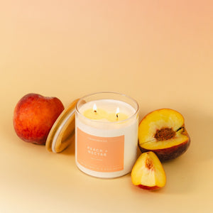 Peach + Nectar Glass Tumbler Soy Candle | Seasonal Fragrance - Calyan Wax Co.