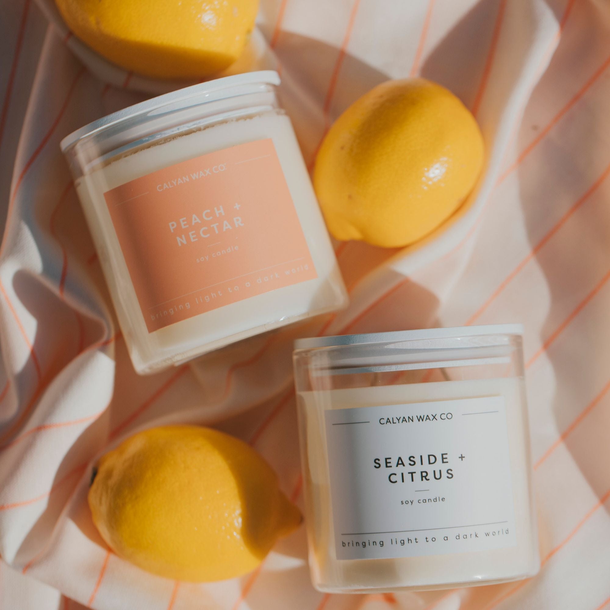 Peach + Nectar Glass Tumbler Soy Candle | Seasonal Fragrance