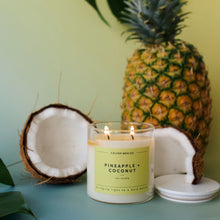 Load image into Gallery viewer, Pineapple + Coconut Glass Tumbler Soy Candle | Limited Release - Calyan Wax Co.