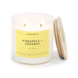 Pineapple + Coconut Glass Tumbler Soy Candle | Seasonal Fragrance - Calyan Wax Co.