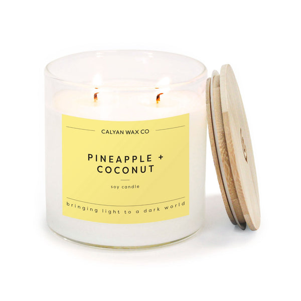 Pineapple + Coconut Glass Tumbler Soy Candle | Seasonal Fragrance - Calyan Wax Co.